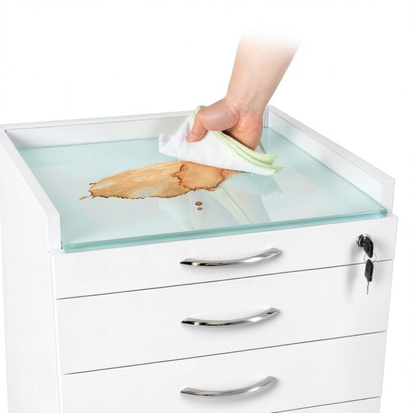 LGXEnzhuo Mobile Cabinet Lockable Stainless Steel Dental-3