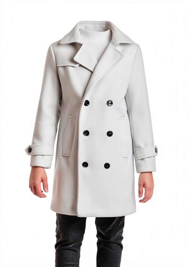 Haloumoning Boys Wool Blend Dress Coat Double Breasted-4