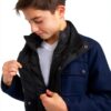 Boys Wool Coat Pure Navy Wool Blend Tailored Jacket-2