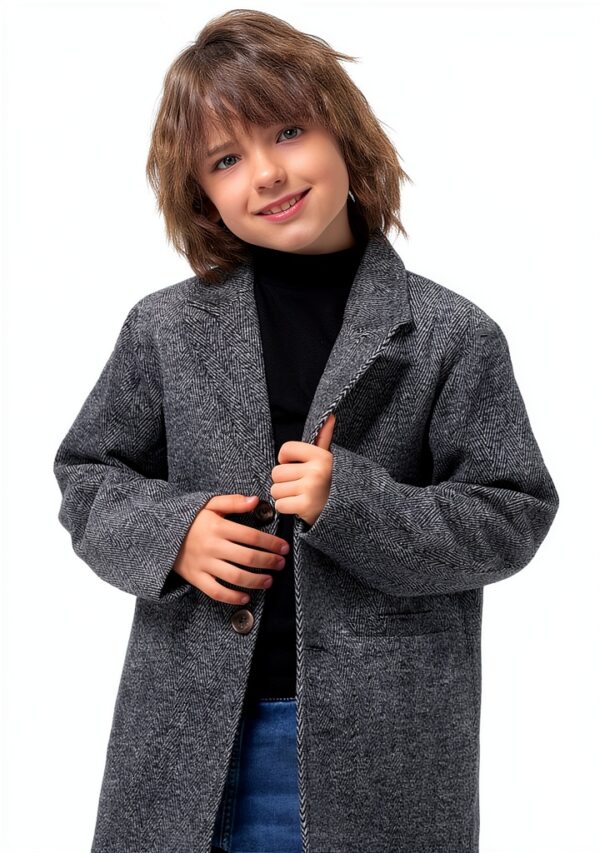 WULFUL Boys Wool Coat Classic Fit Buttons Closure-3