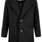 Boys Wool Coat Single Breasted Button Closure Classic Fit-0
