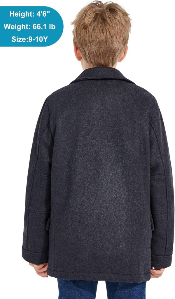 SOLOCOTE Boys Wool Blend Coat Double Breasted Pockets-1