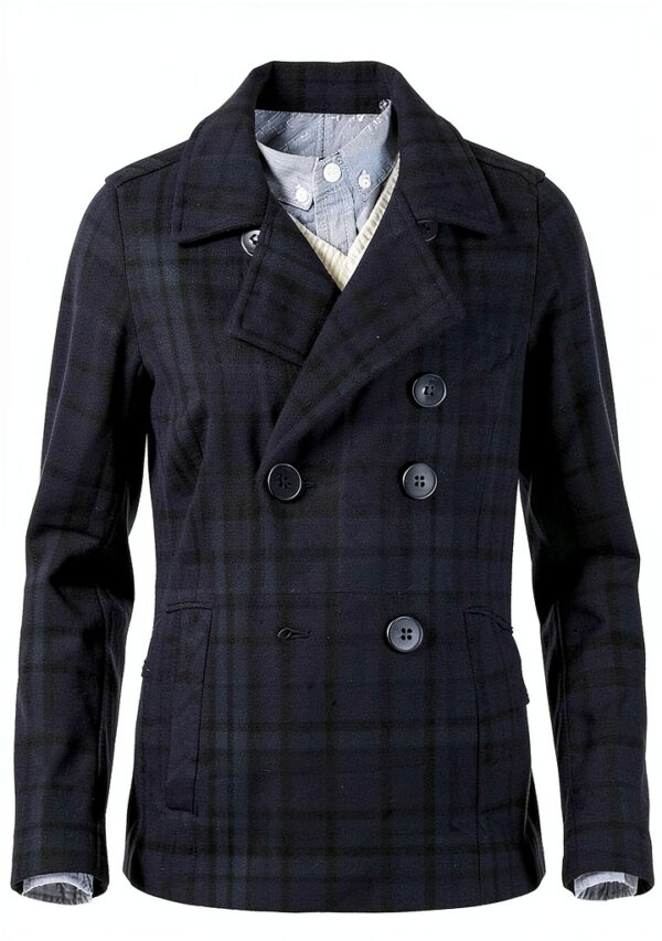 SOLOCOTE Boys Wool Blend Coat Double Breasted Pockets-6