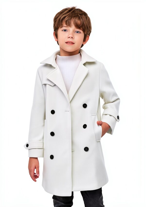 Haloumoning Boys Wool Blend Dress Coat Double Breasted-1