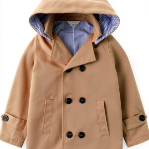 Boys Khaki Windbreaker Jacket Polyester Lightweight-0