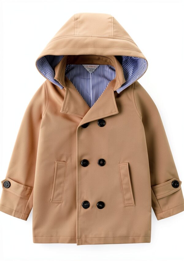 Boys Khaki Windbreaker Jacket Polyester Lightweight-0