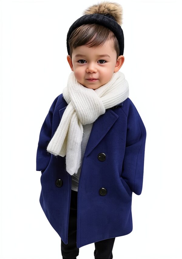 Generic Boys Wool Blend Peacoat Windproof Warm Dress Coat-0