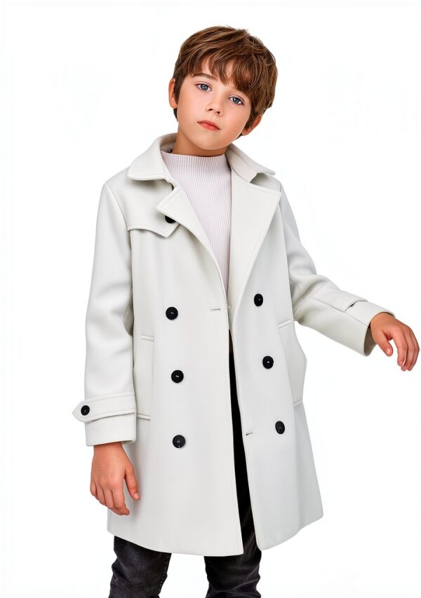 Haloumoning Boys Wool Blend Dress Coat Double Breasted-3
