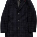 Isaac Mizrahi Boys Wool Blend Peacoat Navy Grey Plaid-0