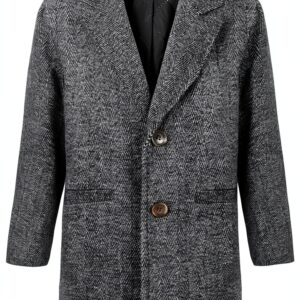 WULFUL Boys Wool Coat Classic Fit Buttons Closure-0
