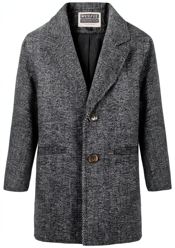 WULFUL Boys Wool Coat Classic Fit Buttons Closure-0