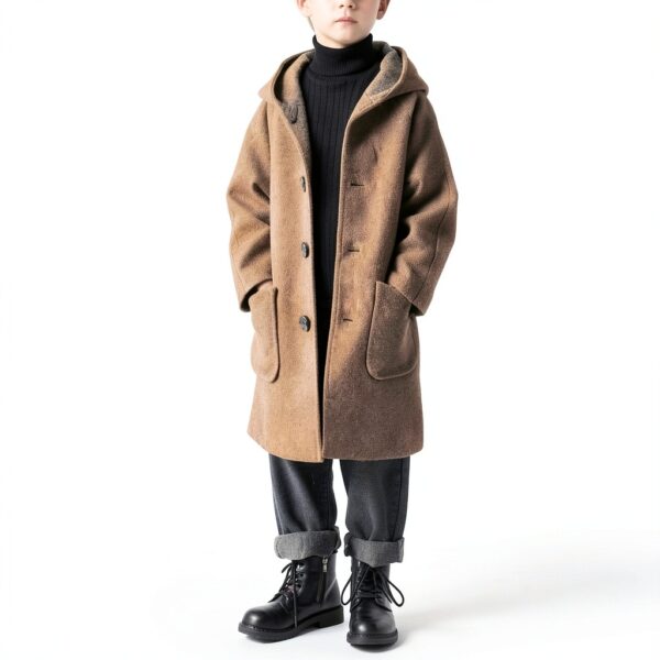 Zzalalana Kids Winter Coat Girls Puffer Jacket Gray Khaki-1