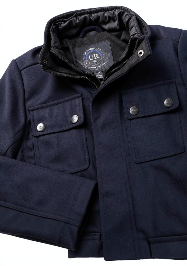 Boys Wool Coat Pure Navy Wool Blend Tailored Jacket-4