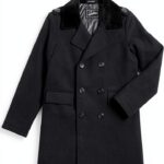 Boys Wool Dress Coat Pull On Closure Dry Clean Only-0