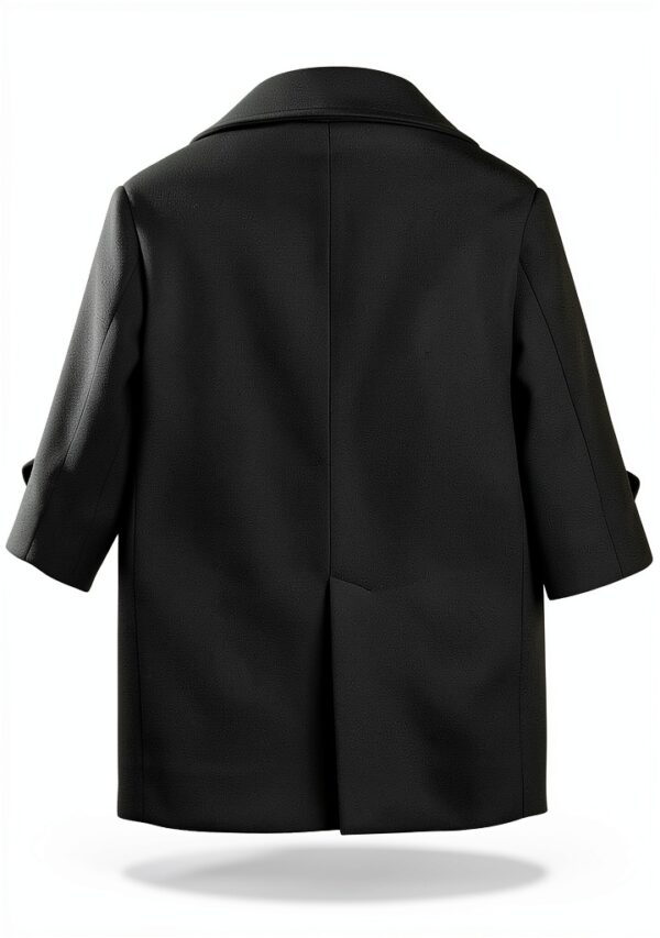 Boys Long Overcoat Vintage Peacoat Winter Jacket Double-1