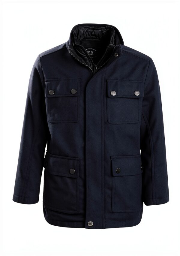 Boys Wool Coat Pure Navy Wool Blend Tailored Jacket-1
